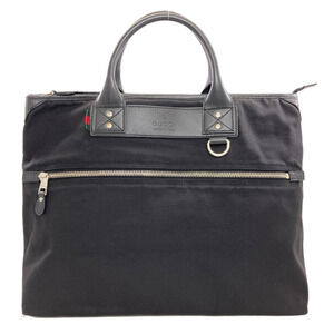 GUCCI Black Canvas Boston Bag